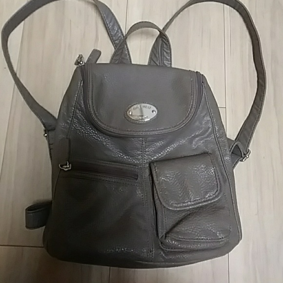 gray backpack purse